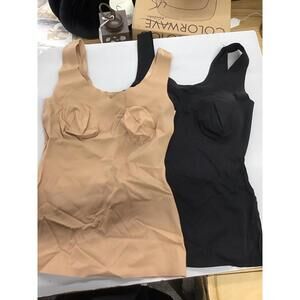 Rhonda shear contour tanks size mediums 2 pack slimming padded new from HSN